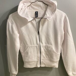 90 Degree By Reflex Ivory Zip-Up Hoodie